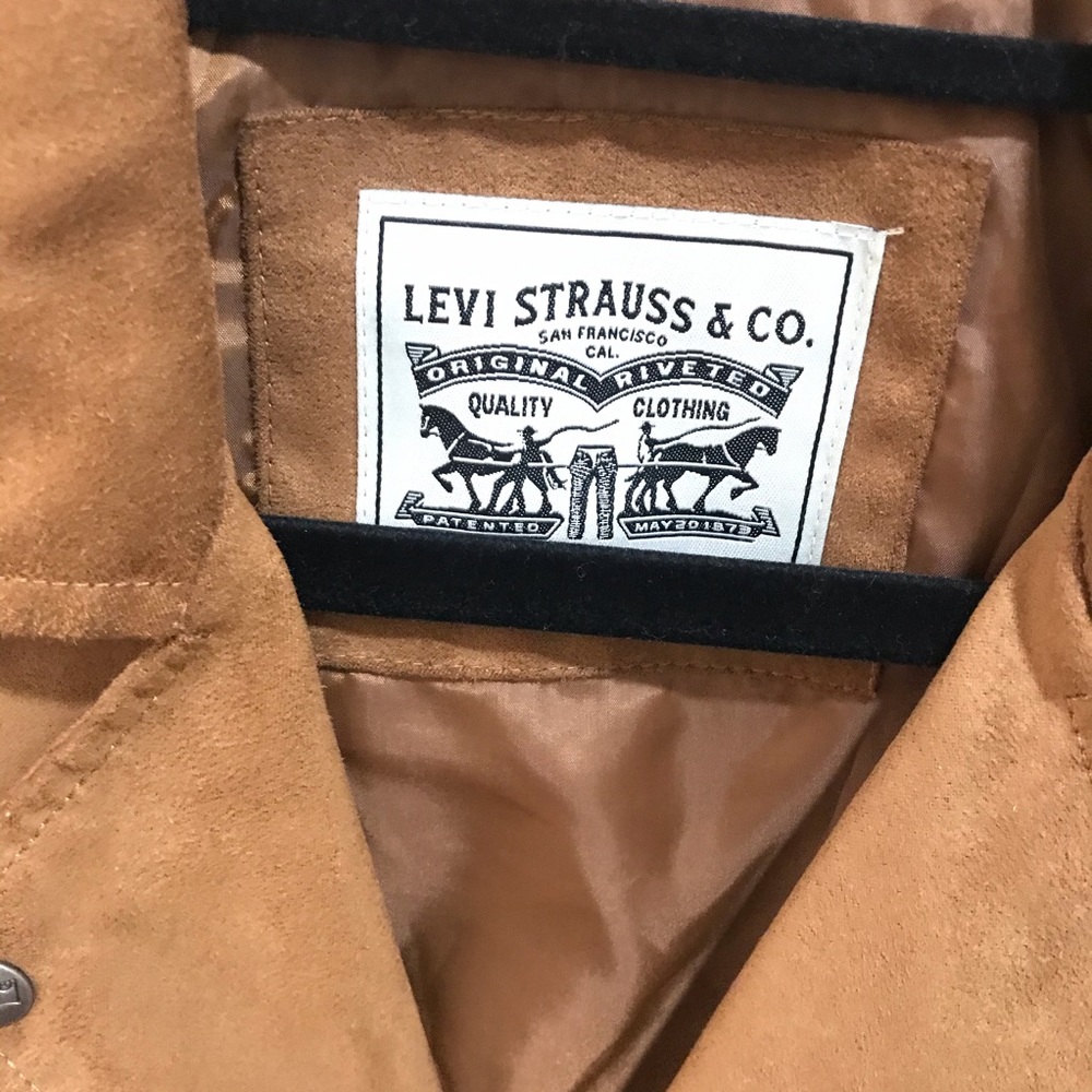 Levi’s Asymmetrical Faux Suede Tan Moto Jacket S - Picture 6 of 10